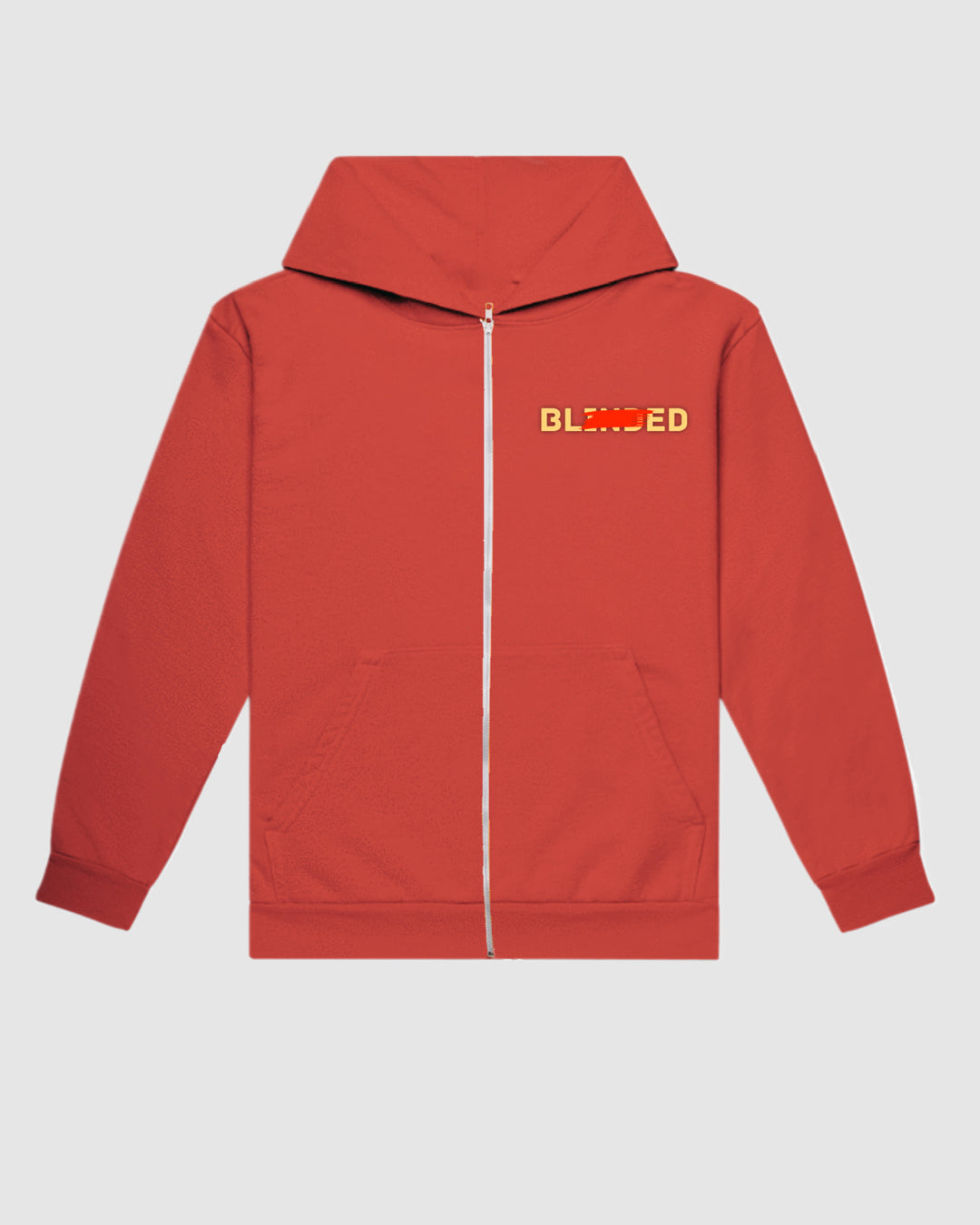 BLINDED EMBROIDERED ZIPUP RED