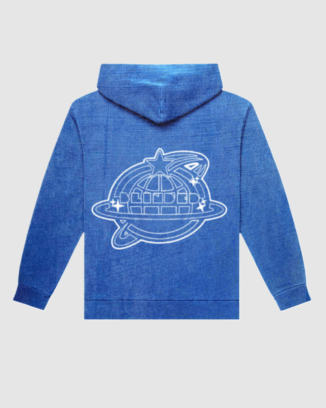 BLINDED EMBROIDERED ZIPUP BLUE