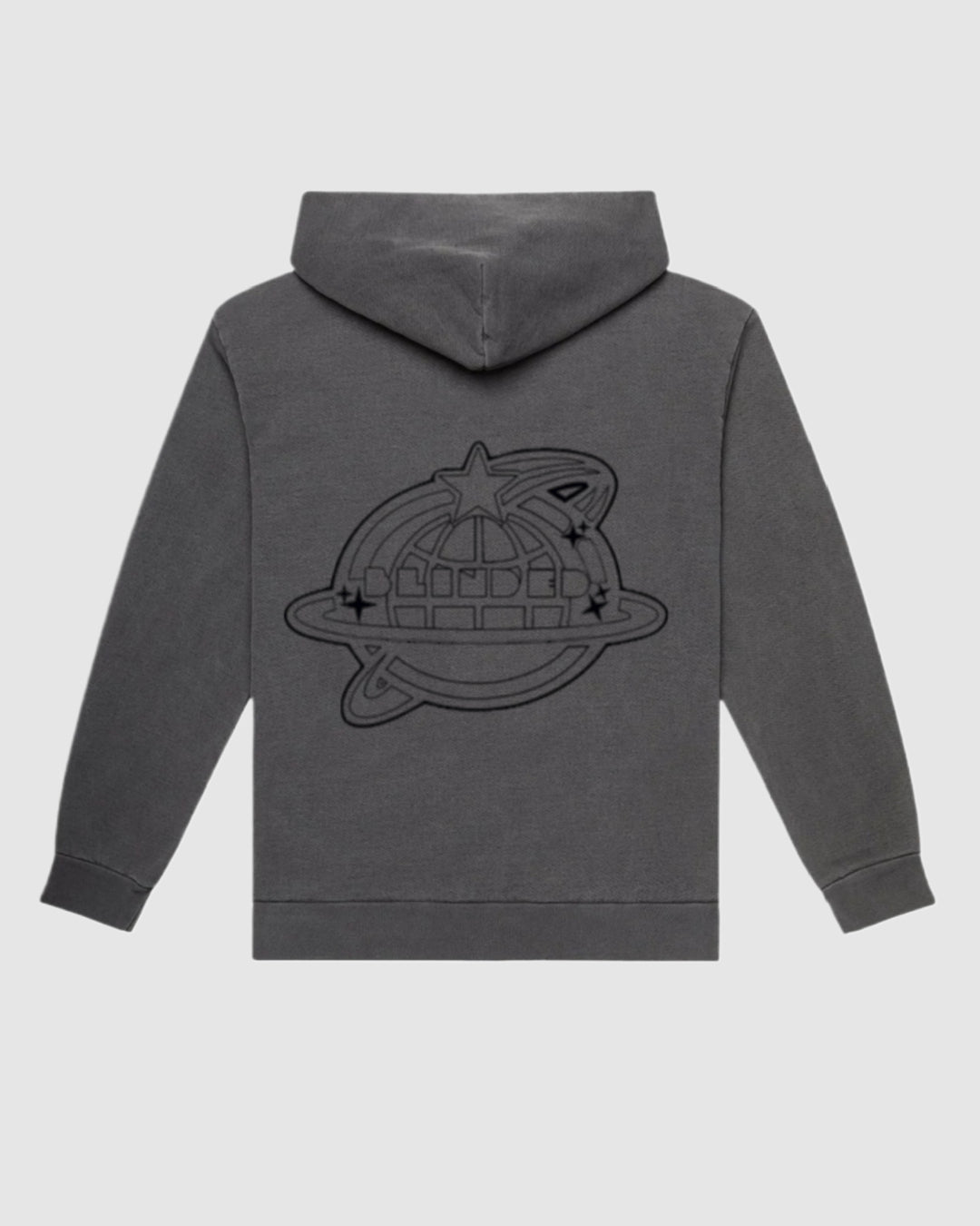 BLINDED EMBROIDERED ZIPUP GREY