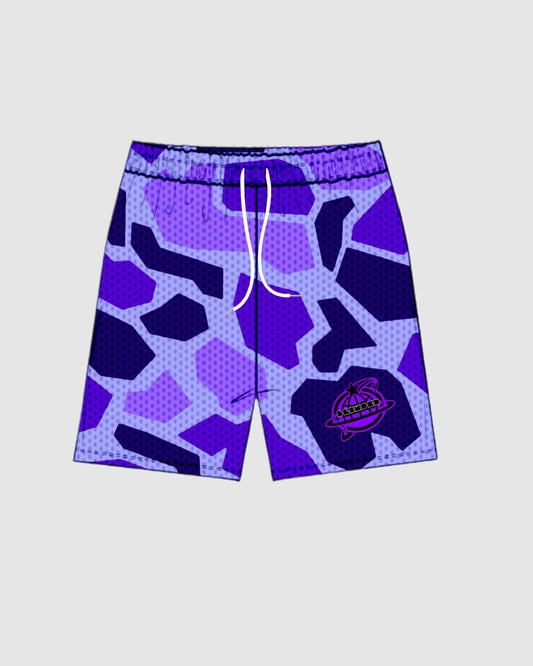 BLINDED PURPLE CAMO SHORTS
